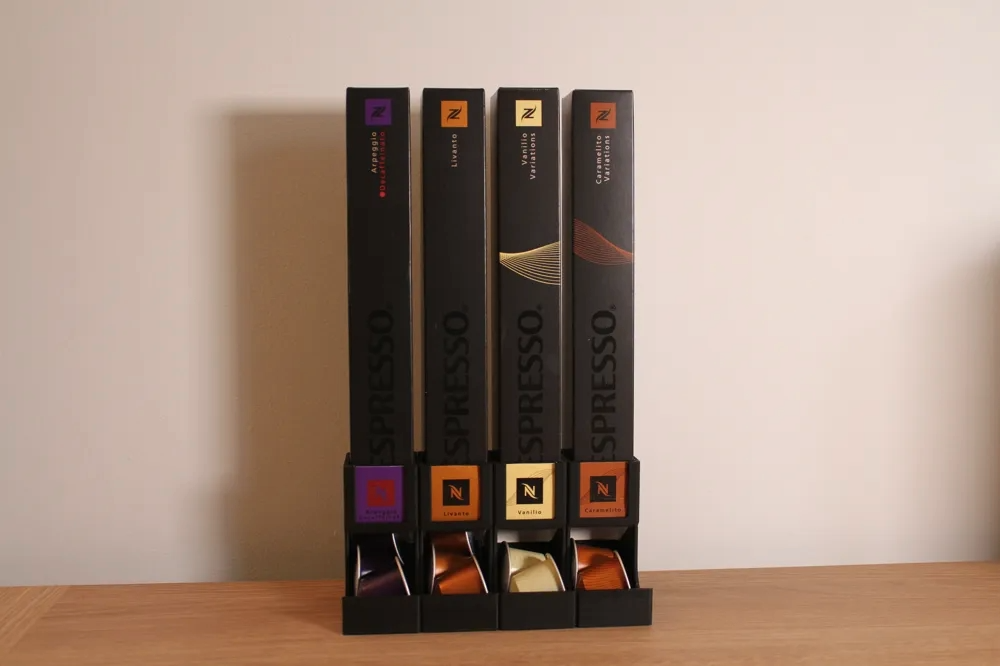 Nespresso Original Pod Dispenser with Label - 4 Slots